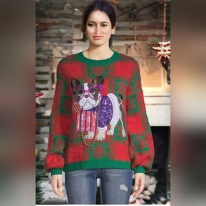 Boston Terrier Christmas sweater
